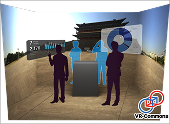 プロジェクション型VRで遠隔通信 体感型共同学習システム「VR-VR-Commons®」